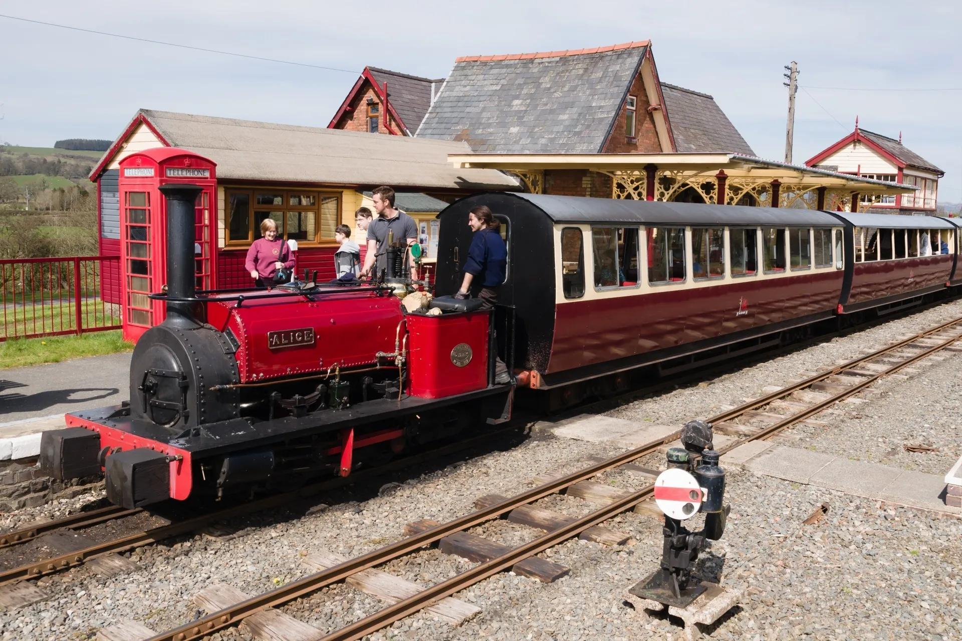 Steam train on Bala Railway Line, Snowdonia