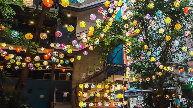 Wan Chai Blue House Lanterns