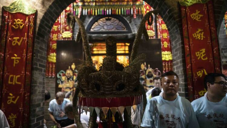 The dragon was cast into the ocean after the performance