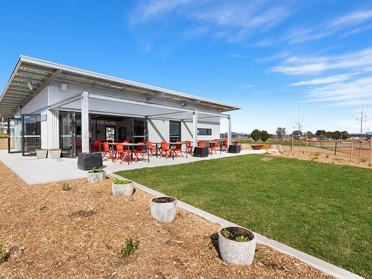 Outdoor seating at Canberra Park camp kitchen