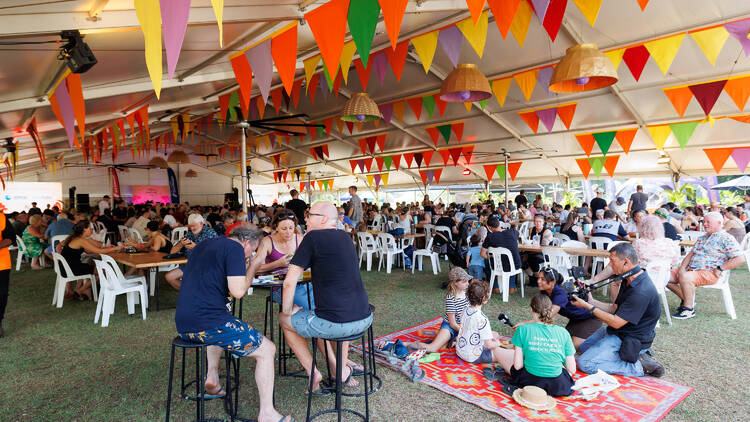 Communal seating at Darwin International Laksa Festival