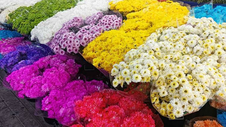 Buy your loved ones flowers at Pak Khlong market