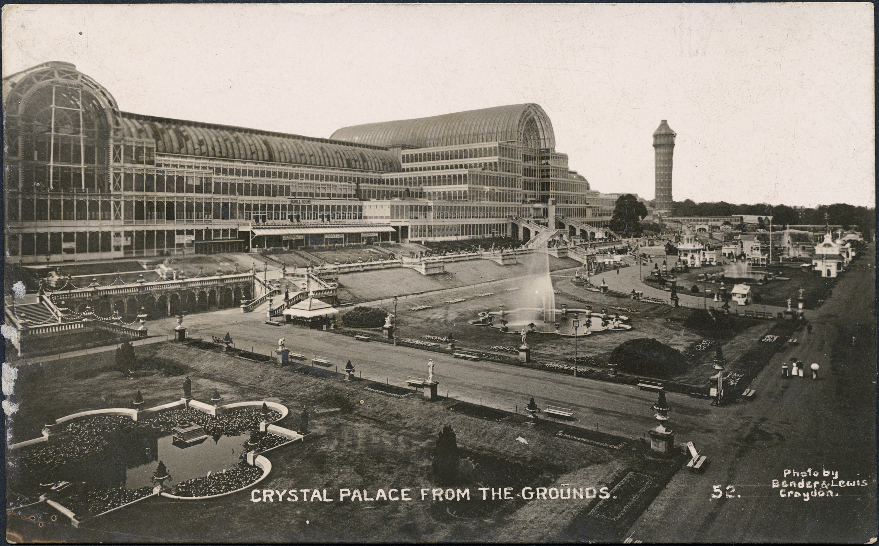 Black and white photo of the Crystal Palace 