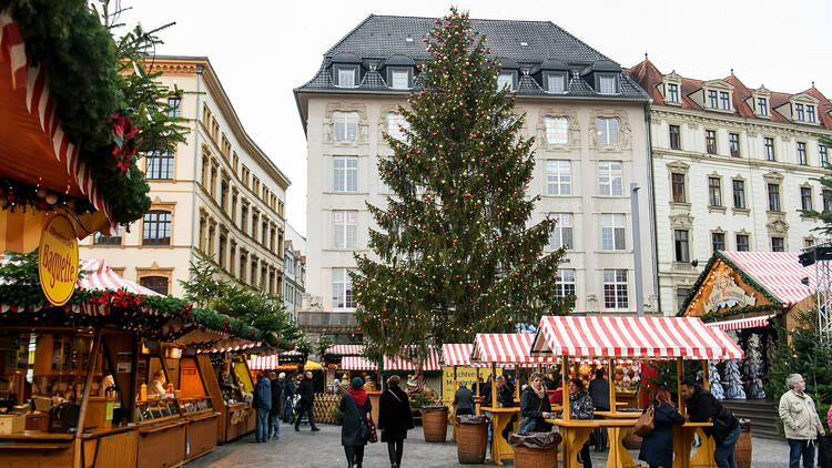 Weihnachtsmarkt auf dem Marktplatz, Leipzig