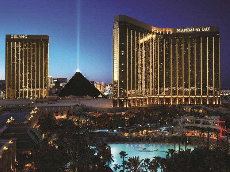 Gold glass exterior of Mandalay Bay