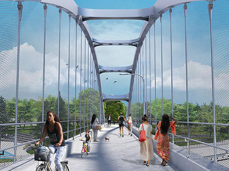 Check out the new pedestrian bridge that just opened in East River Park