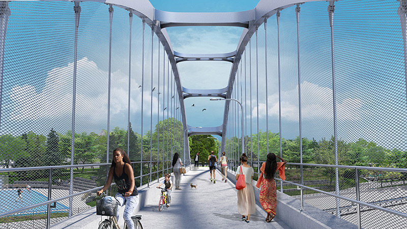 Check out the new pedestrian bridge that just opened in East River Park