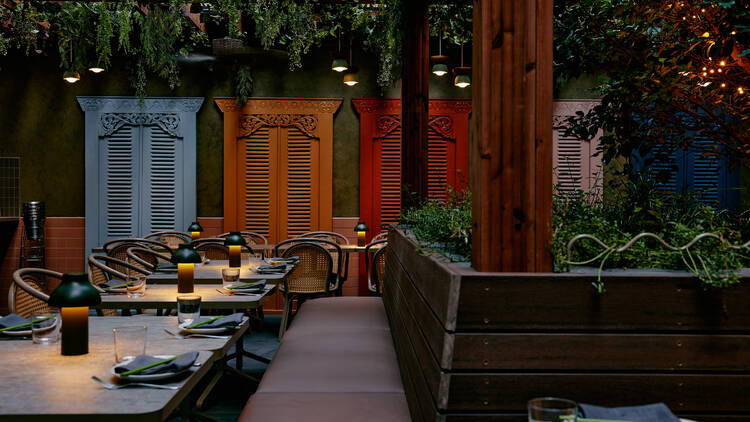 Colourful plant-filled interiors at Casa Chino.