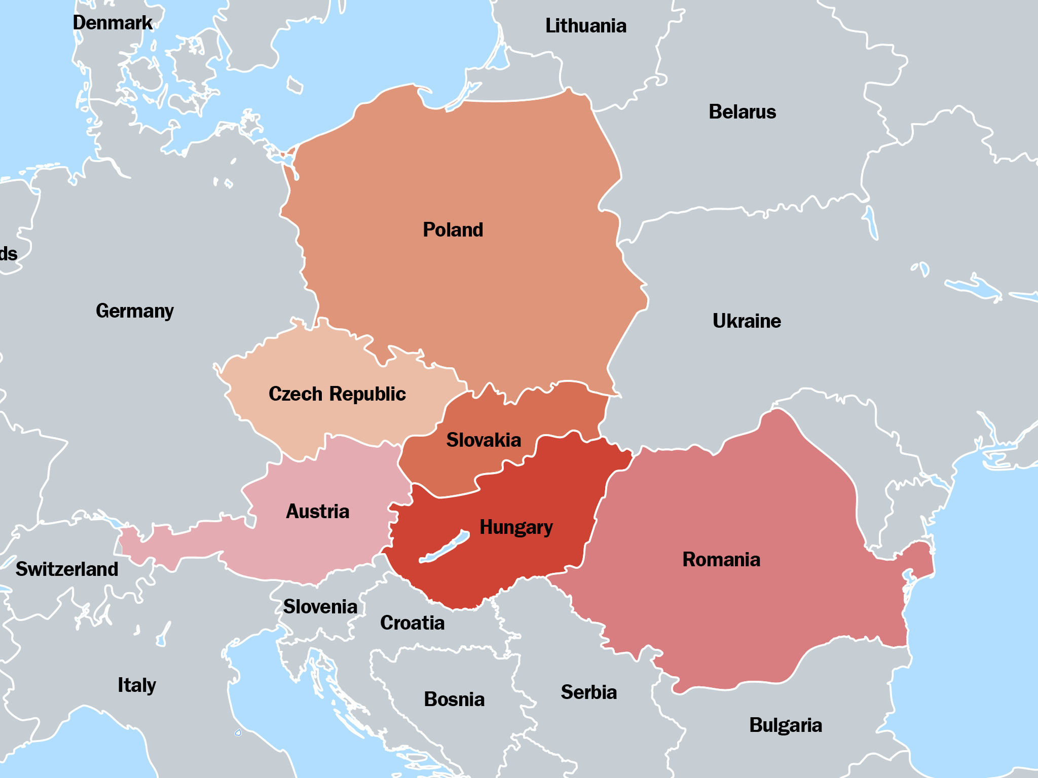 Map of Storm Boris in Central Europe