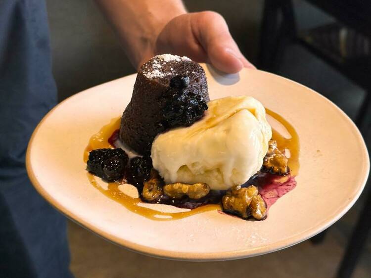 Chocolate lava cake at Yesca