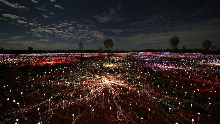 Field of Light installation at Uluru