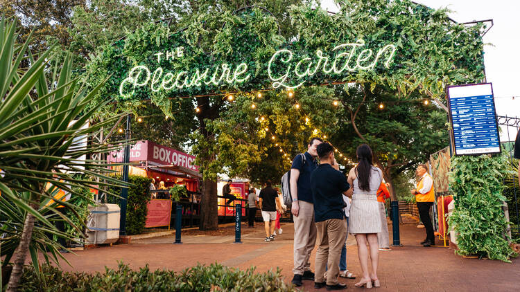 People standing outside the Pleasure Garden