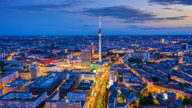 Berlin skyline at night