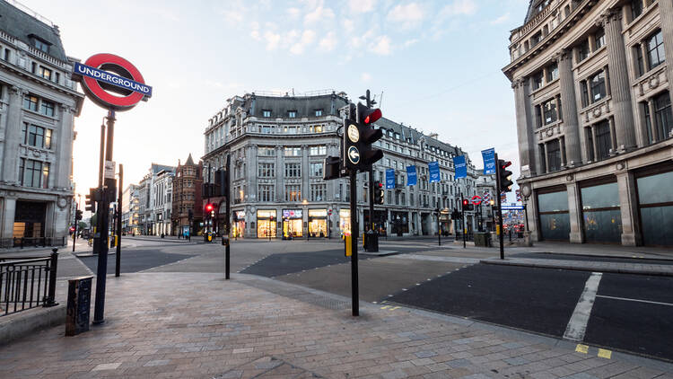 Oxford Street empty in the early morning