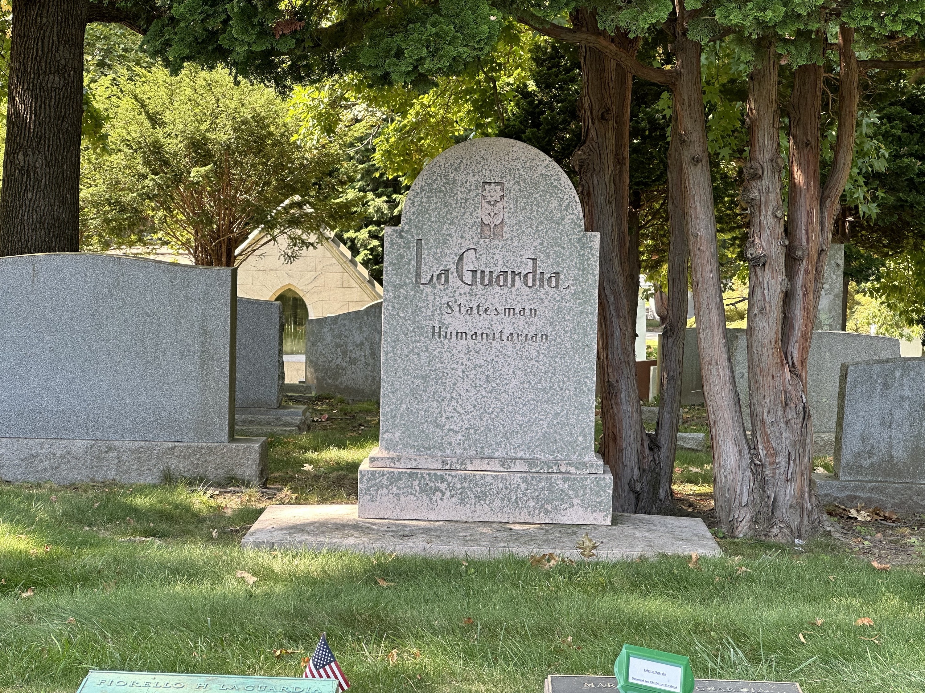 A gravestone for LaGuardia.