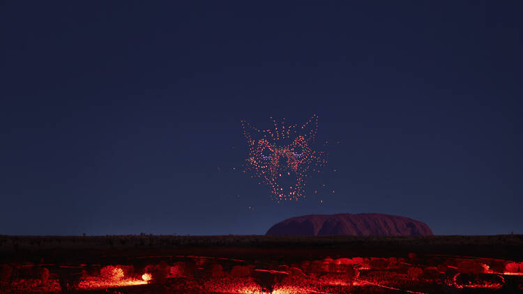 Drone show at Uluru