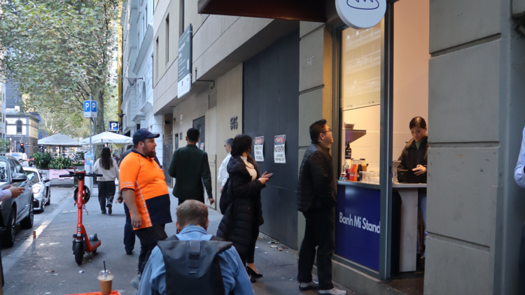 Street view of Banh Mi Stand.