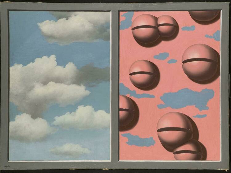 Grelots roses, ciels en lambeaux. (Cascabeles rosas, cielos en jirones). René Magritte, 1930. (Sala 205.13).