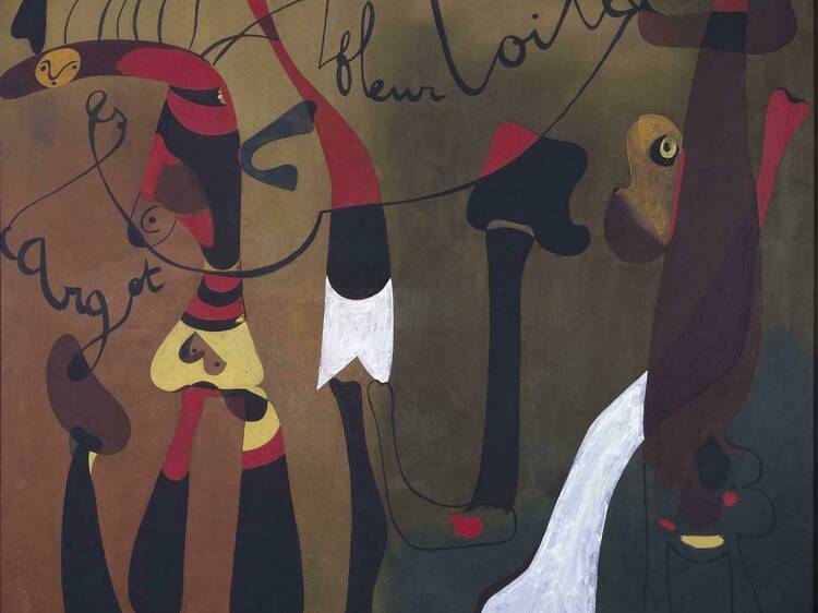 Le sourire des ailes flamboyantes (La sonrisa de alas flameantes). Joan Miró, 1953. (Sala 400.05).