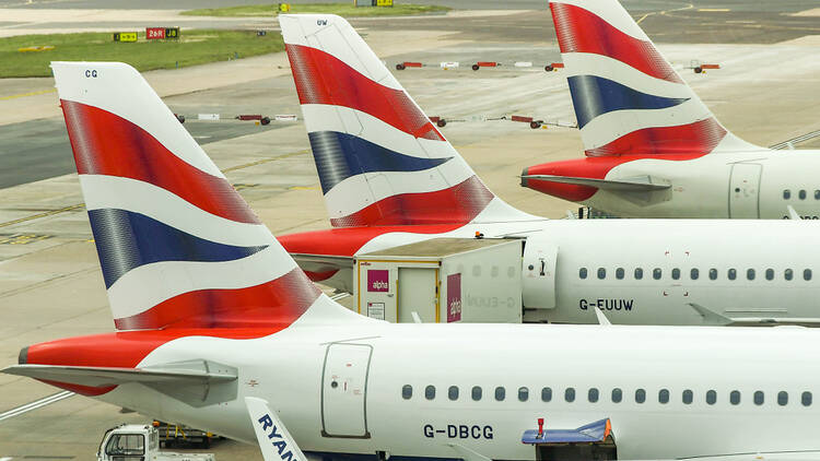 British Airways plane on the tarmac at London Gatwick airport