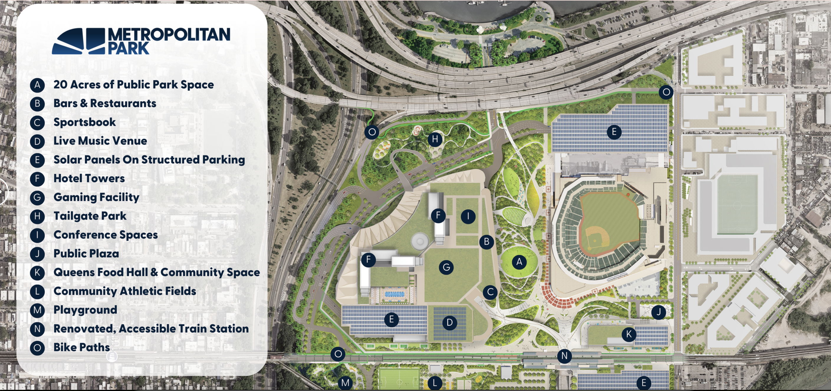 map of proposed casino and park in queens