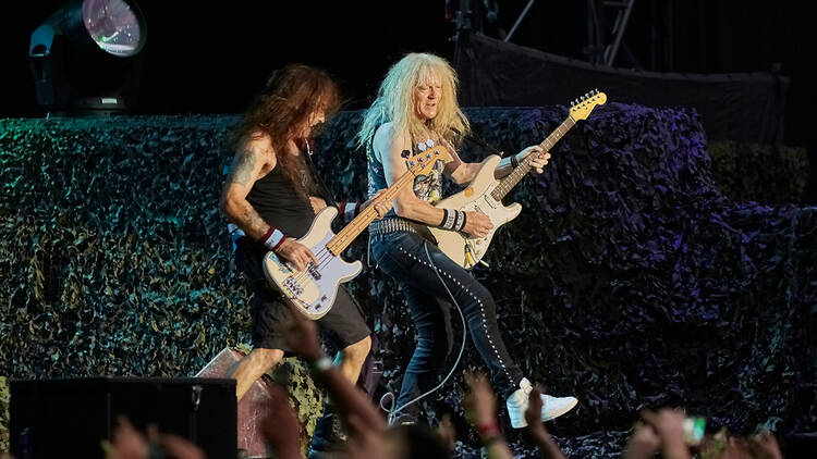 Iron Maiden performing live in Madrid