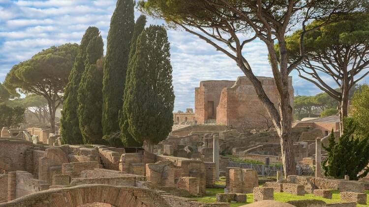 Explore ancient ruins at Ostia Antica