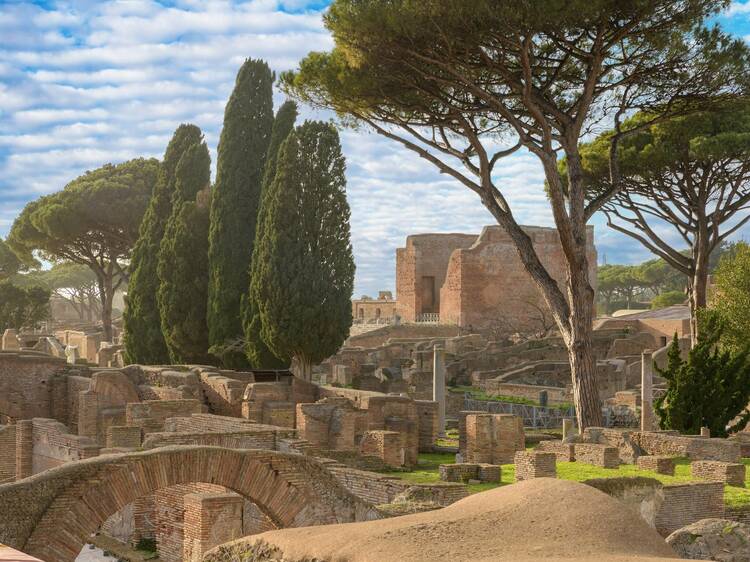 Explore ancient ruins at Ostia Antica