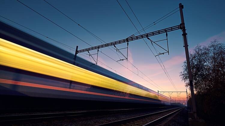 High speed train in motion