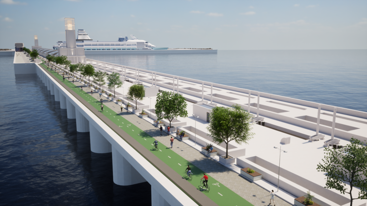 A CGI image of the tidal barrier 