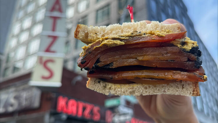 Vegetarian pastrami sandwich at Katz's Deli