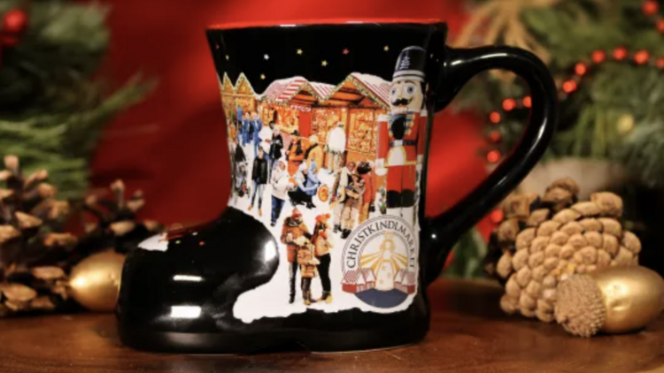 Boot-shaped mug holiday market