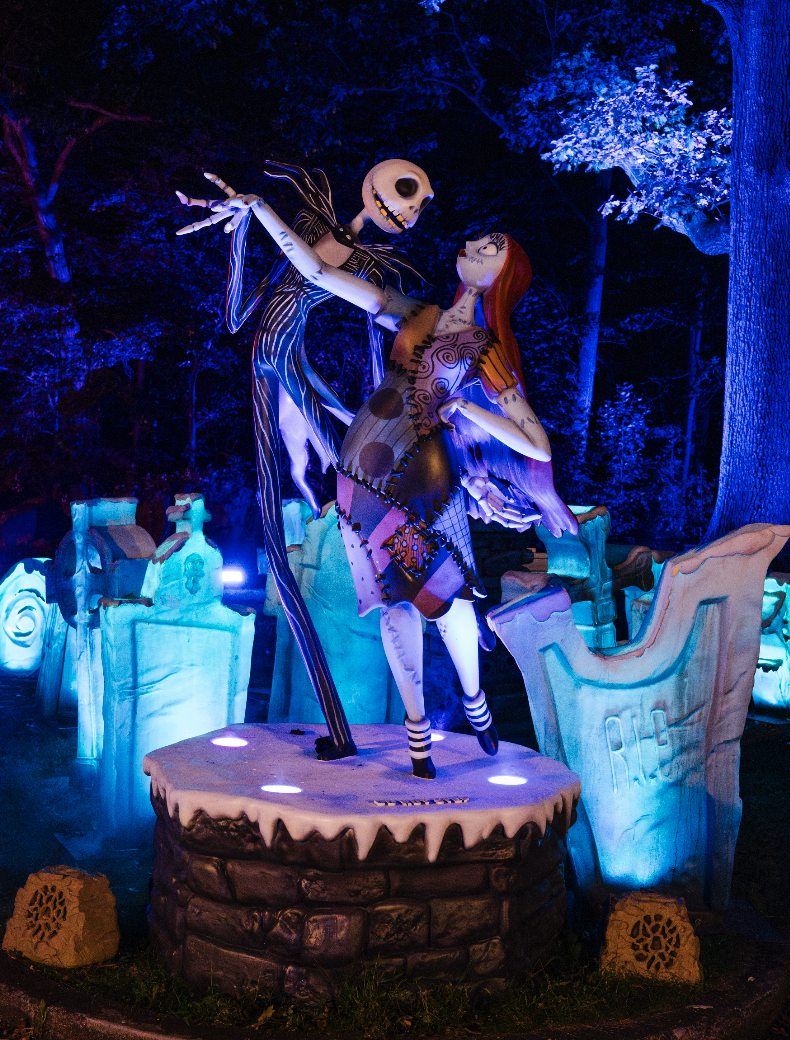 Tim Burton light trail at New York Botanical Garden