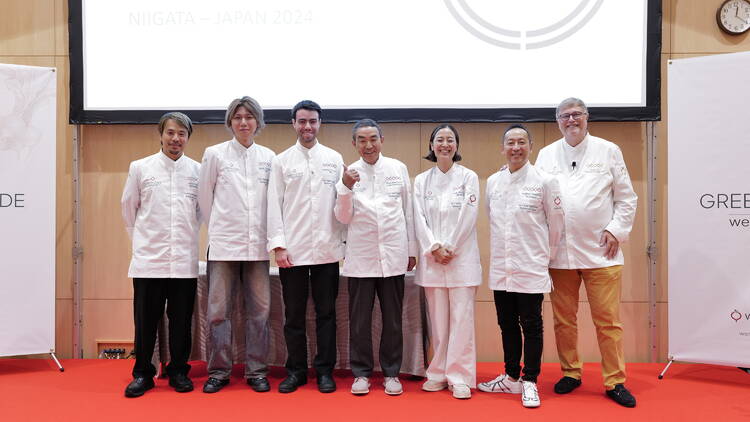 Japan's Green Guide award winners with chef Frank Fol