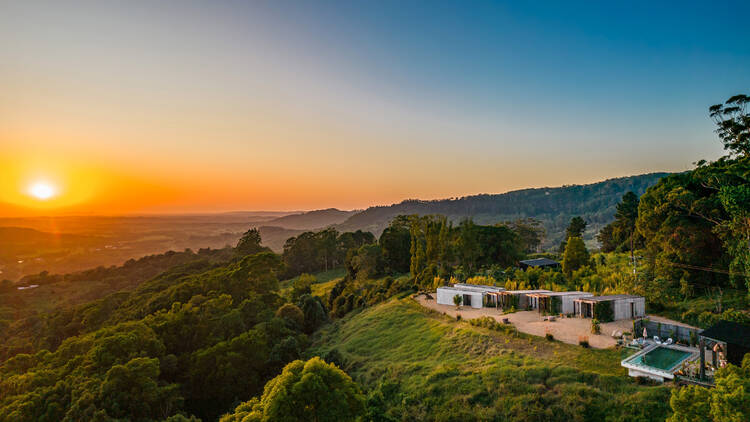 Rainforest property at sunset