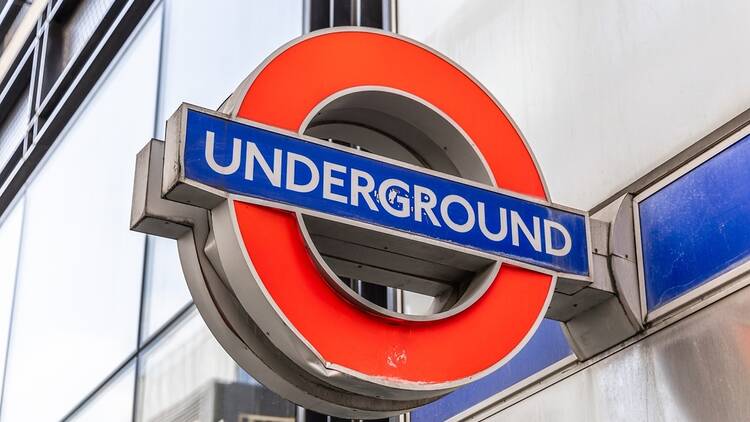 London Underground sign on the tube