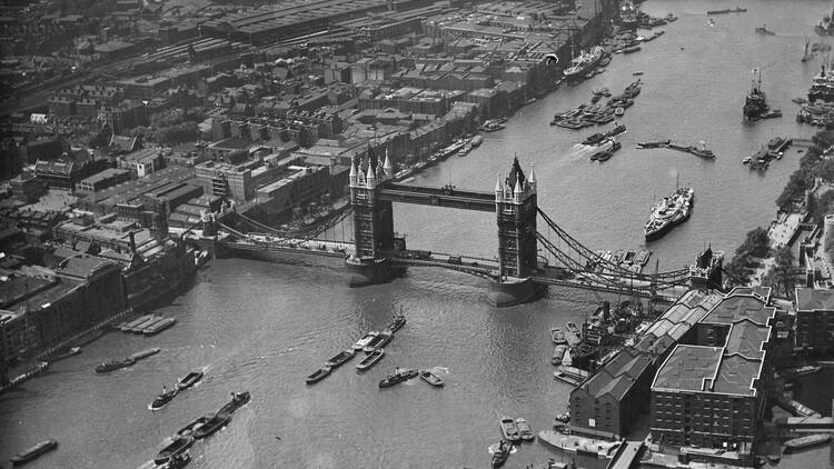 Tower Bridge in Historic England’s Air Pictures Portleven Collection