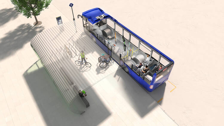 CGI of the Silvertown Tunnel bike shuttle 