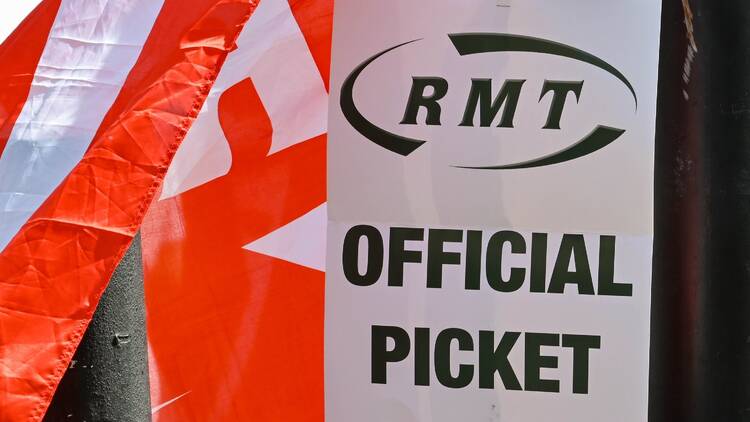 RMT picket line in London