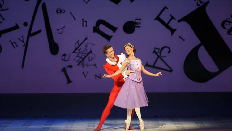 Francesca Hayward and Vadim Muntagirov in Alice's Adventures in Wonderland