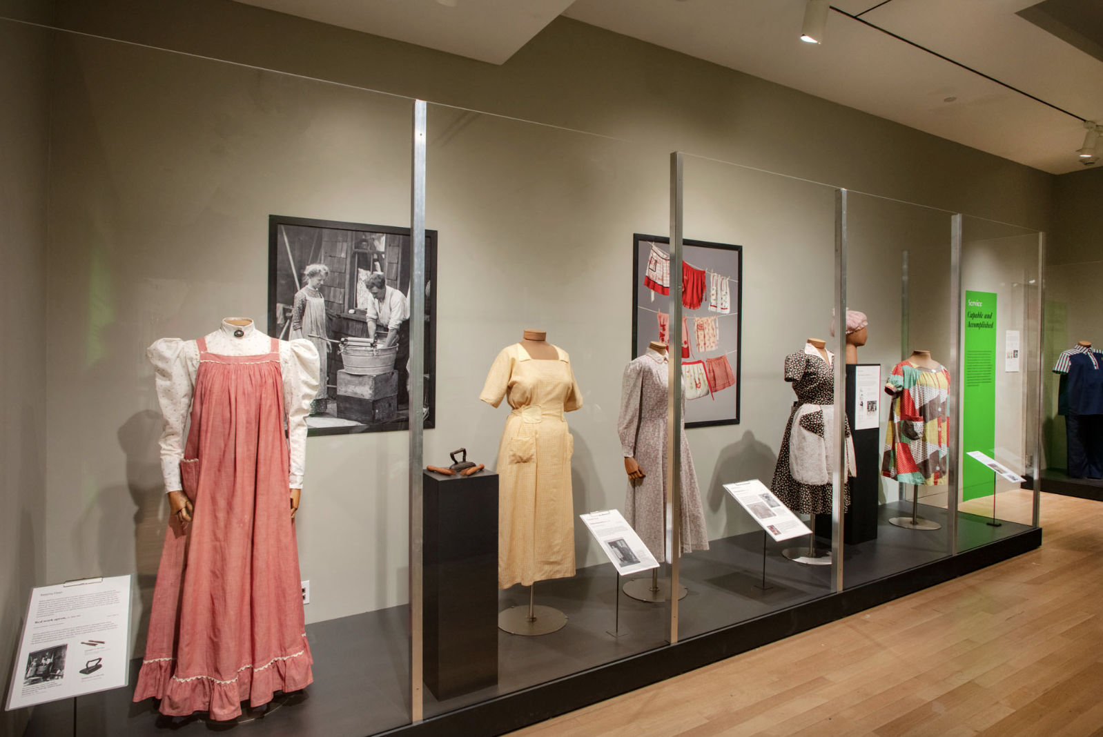 Dresses in a museum exhibit.