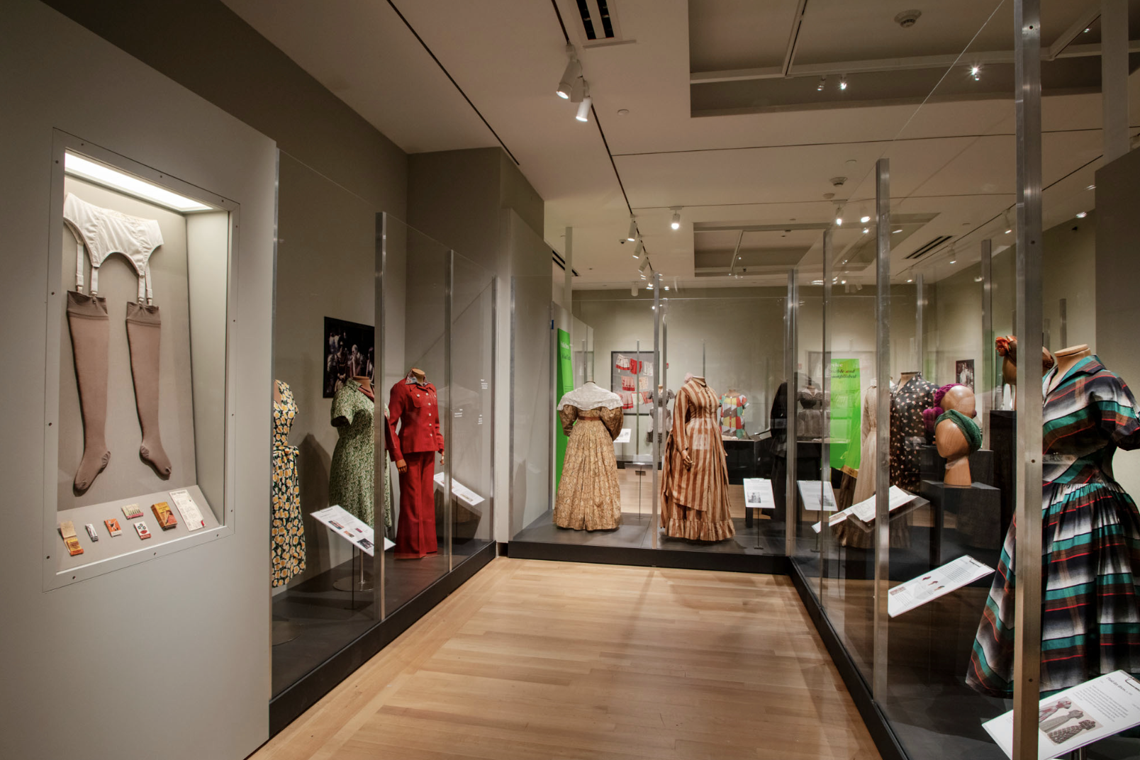 Dresses in a museum exhibit.