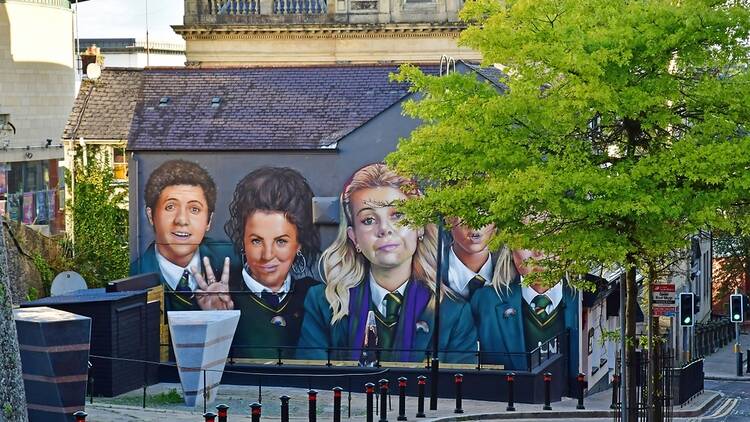 Derry Girls mural in northern Ireland