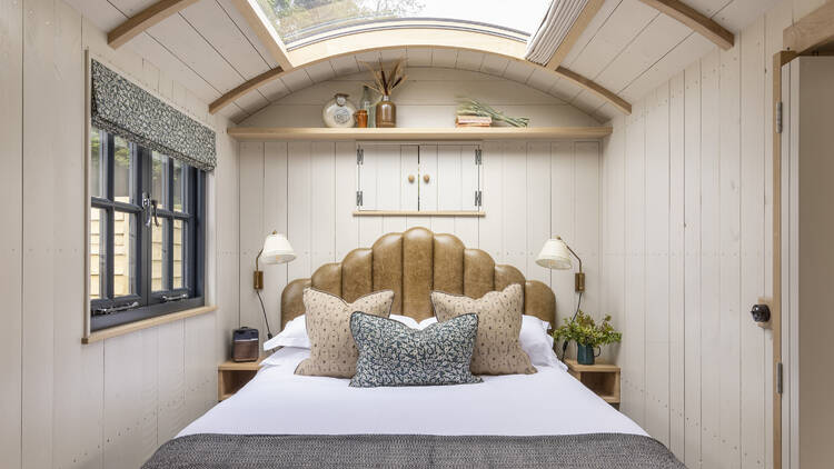 Bedroom in the Shepherds Hut at Another Place The Lake 