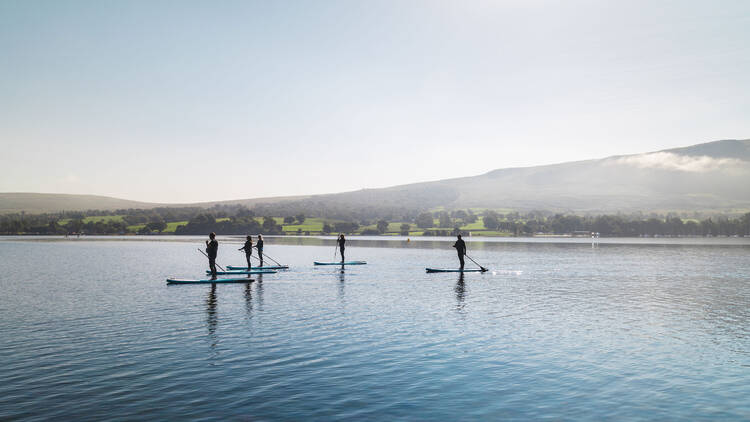 Paddleboarders on Ullswater Lake 