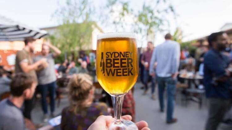 Someone holding a beer at Sydney Beer Week