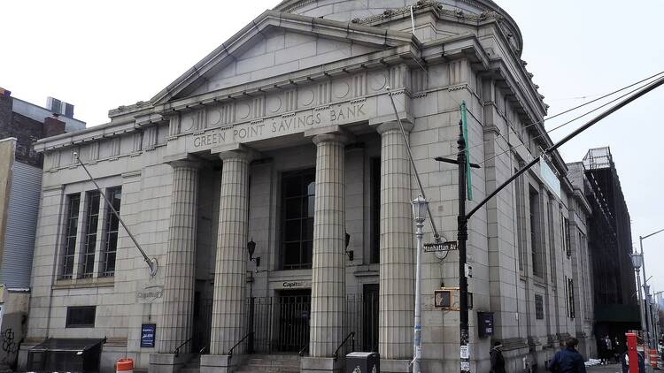 The historic Greenpoint Savings Bank may become a marijuana dispensary