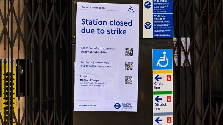 London tube station closed due to a strike