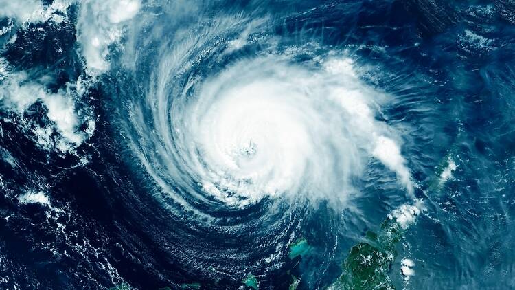 A view of a hurricane from above