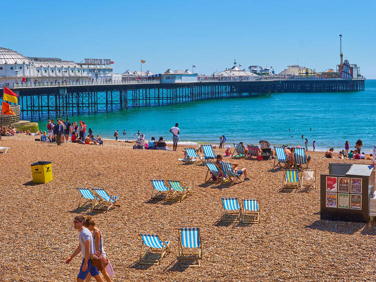 Brighton beach, Brighton and Hove, East Sussex,England, UK June 27th 2018, Brighton seafront and beach activities, crowds in sweltering record temperatures